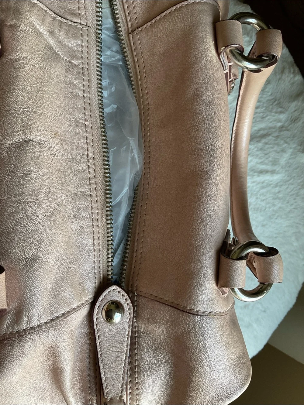 Coach Blush Pink Leather Satchel with Top Handles